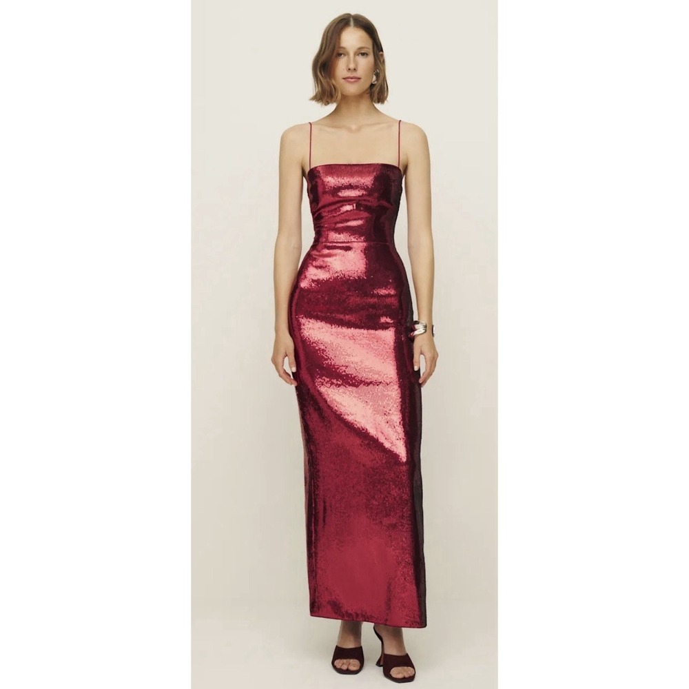Reformation Frankie Dress $300 Red Sequins Size 10
